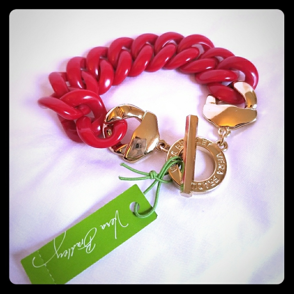 Vera Bradley chunky chain link red bracelet